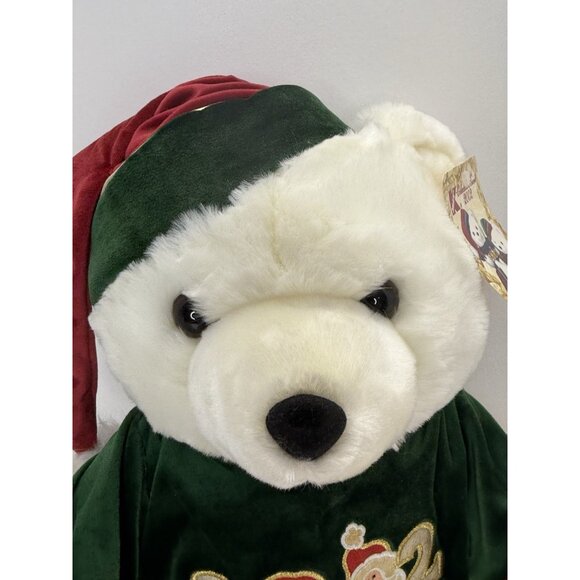 Dan Dee 20” Teddy Bear 2002 Holiday Christmas White Plush Stuffed Animal Tags - Picture 2 of 13